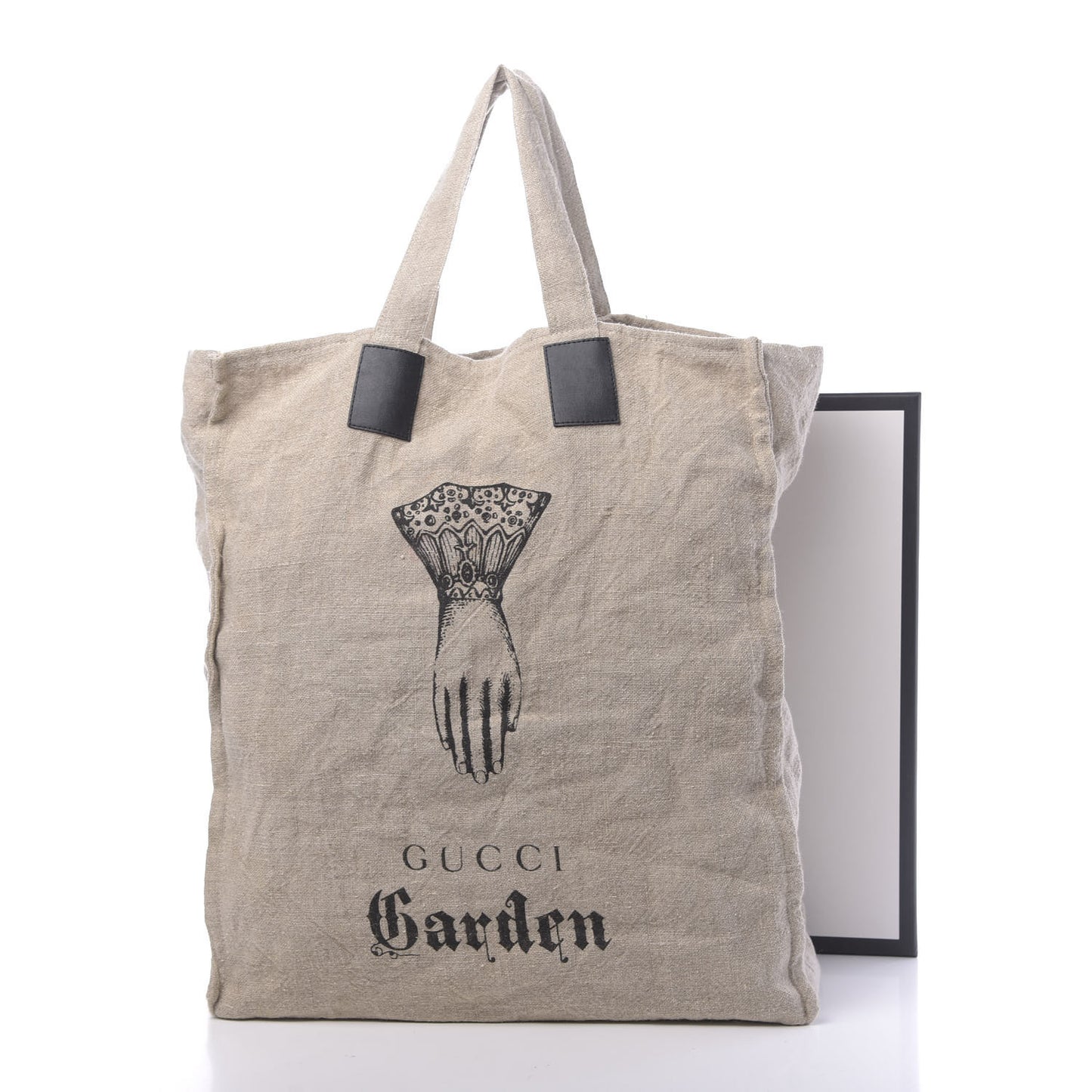X JAYDE FISH Linen Hand Print Garden Tote Beige
