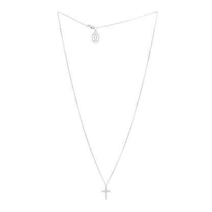 Cartier 18K White Gold Diamond Symbols Cross Pendant Necklace 3 of 5