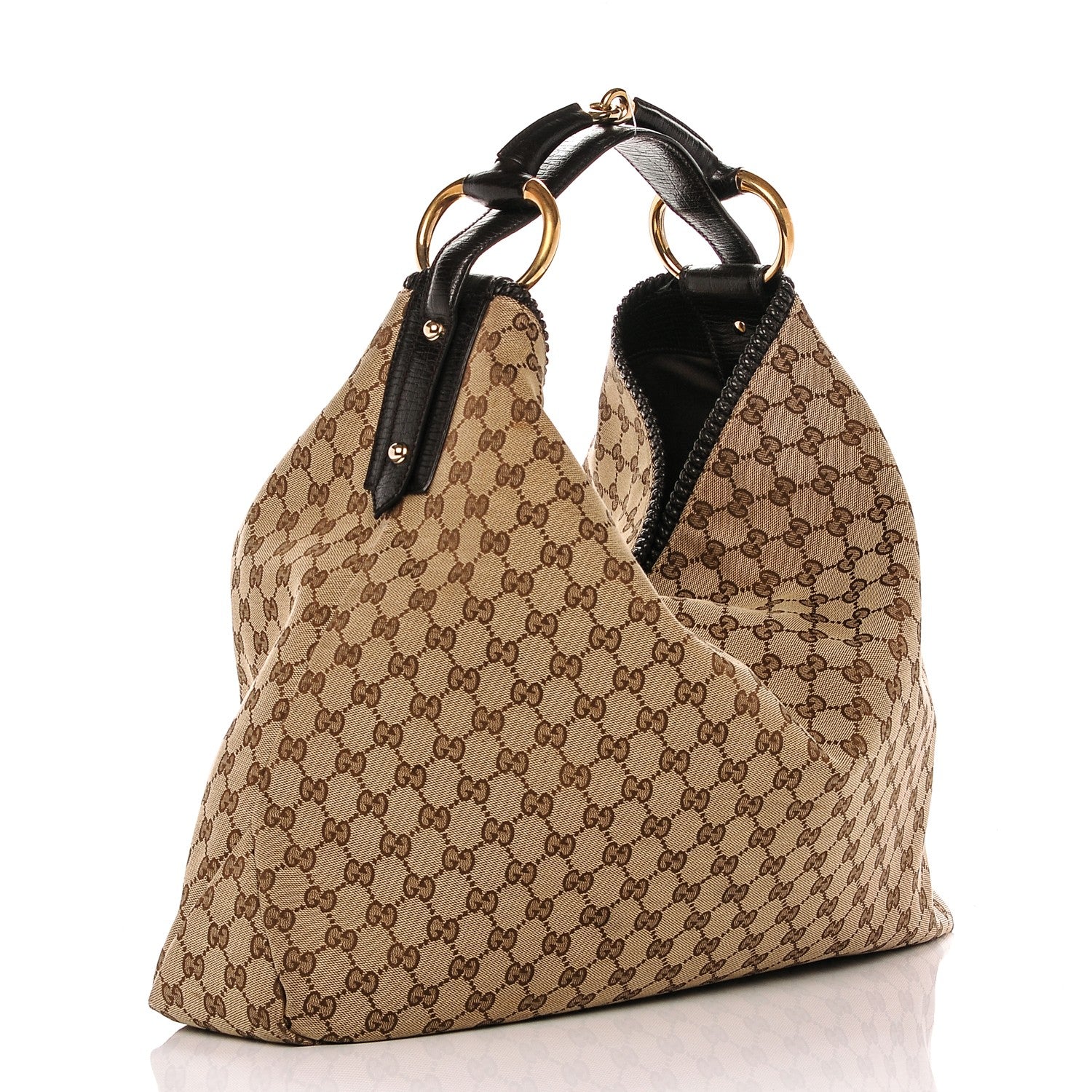 Gucci Monogram Large Horsebit Chain Hobo Dark Brown 3 of 7