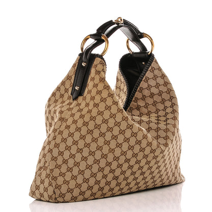 Gucci Monogram Large Horsebit Chain Hobo Dark Brown 3 of 7