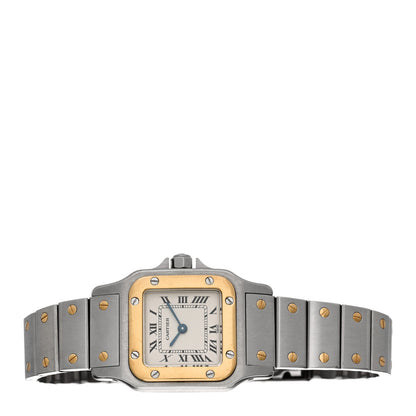 Cartier Stainless Steel 18K Yellow Gold 24mm Santos De Cartier Galbee Quartz Watch 2 of 5