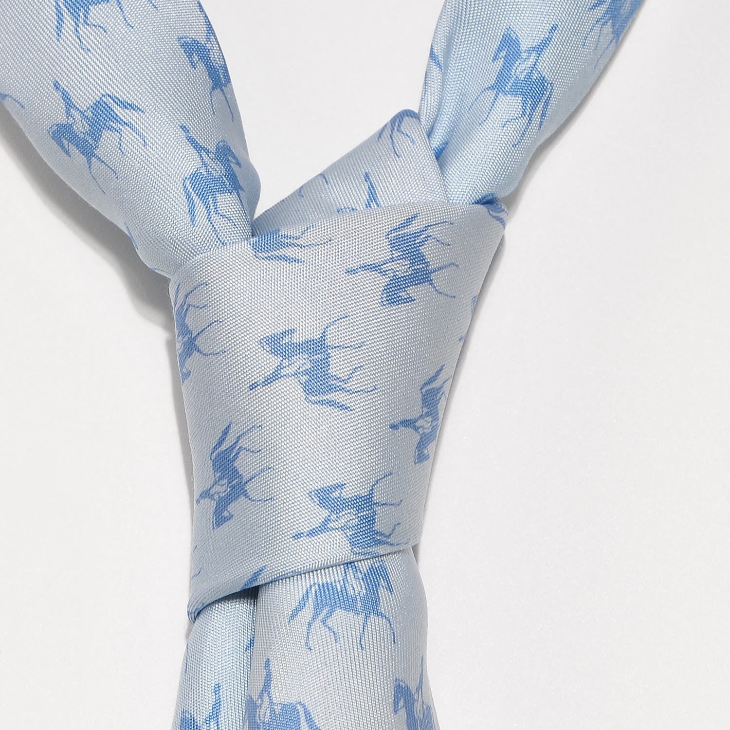 Hermes Silk Mens Neck Tie Bleu 3 of 7