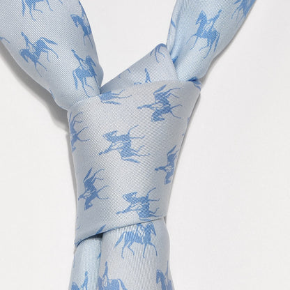 Hermes Silk Mens Neck Tie Bleu 3 of 7