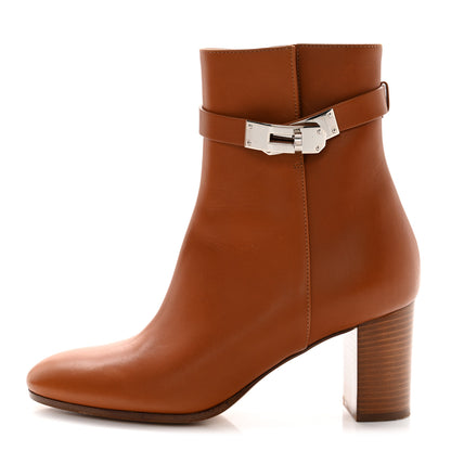Hermes Calfskin Saint Germain Ankle Boots 37 Gold 1 of 10
