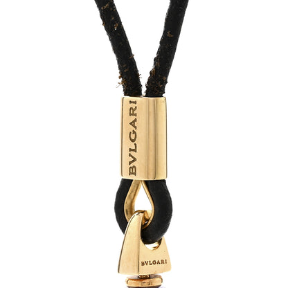 Bulgari 18K Yellow Gold Amethyst Rock Crystal Cord Pendant Necklace 4 of 6