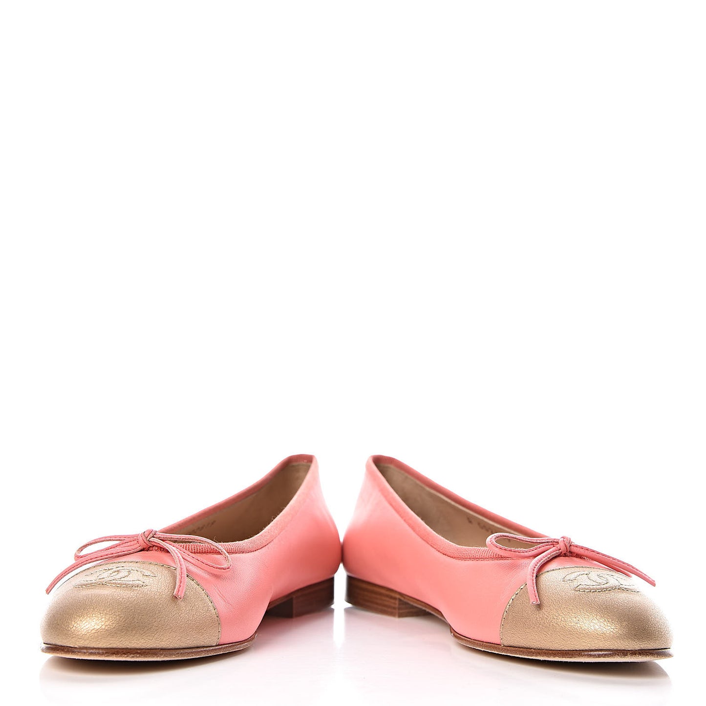 Calfskin Cap Toe Ballerina Flats 36 Pink
