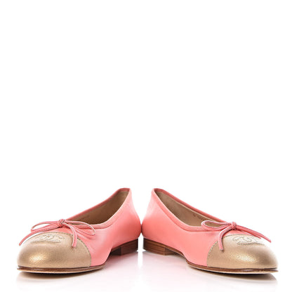 Chanel Calfskin Cap Toe Ballerina Flats 36 Pink 8 of 12