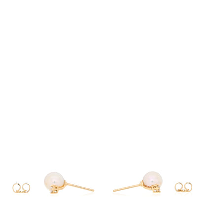 Mikimoto 18K Yellow Gold Diamond Akoya Pearl 7mm Stud Earrings 3 of 5