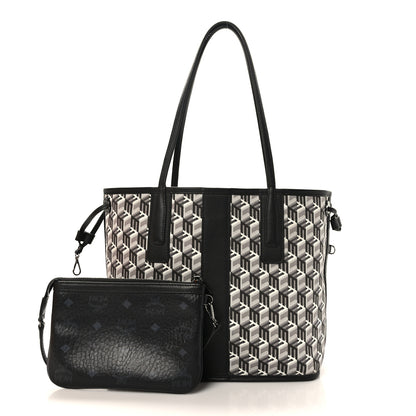 MCM Visetos Nappa Canvas Medium Reversible Shopper Tote Black 10 of 15