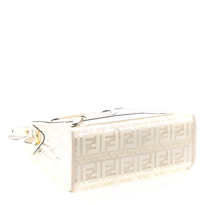 Fendi TPU FF Vitello Century Plexiglass Small Runaway Shopper Tote White 4 of 8