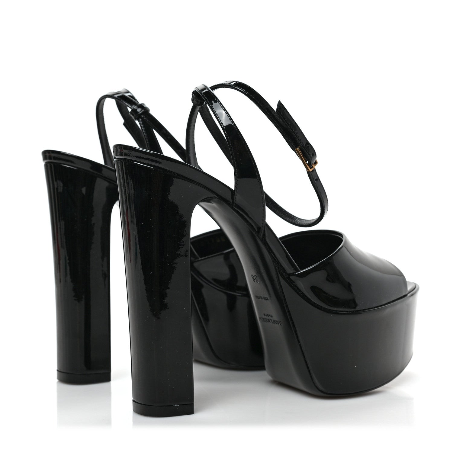 Saint Laurent Patent Jodie 95 Platform Sandals 38 Black 4 of 8