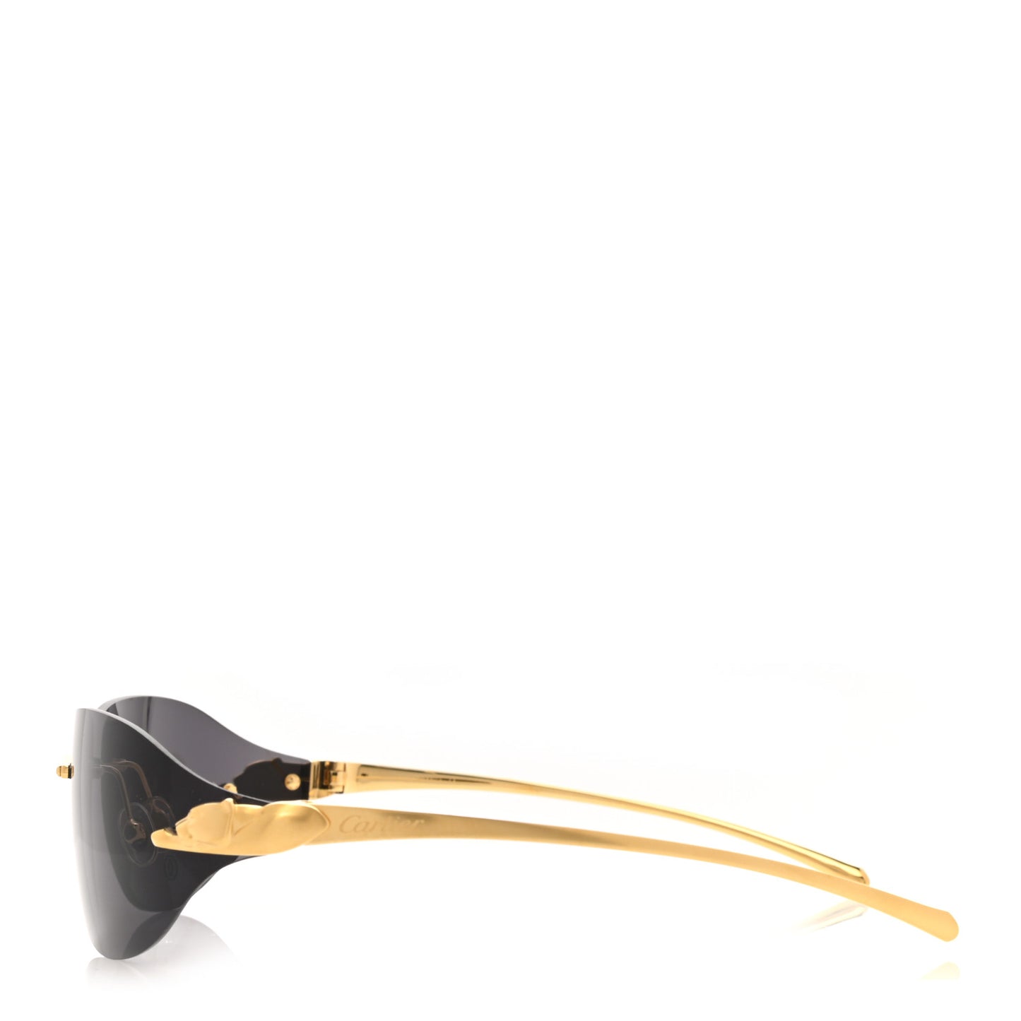 Panthere De Cartier Rimless Sunglasses Gold
