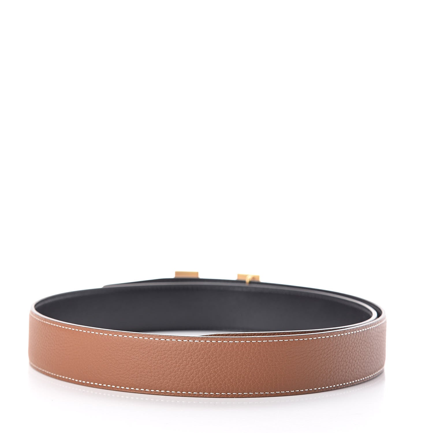 Hermes Box Togo 32mm H Belt 90 Black Gold 3 of 6