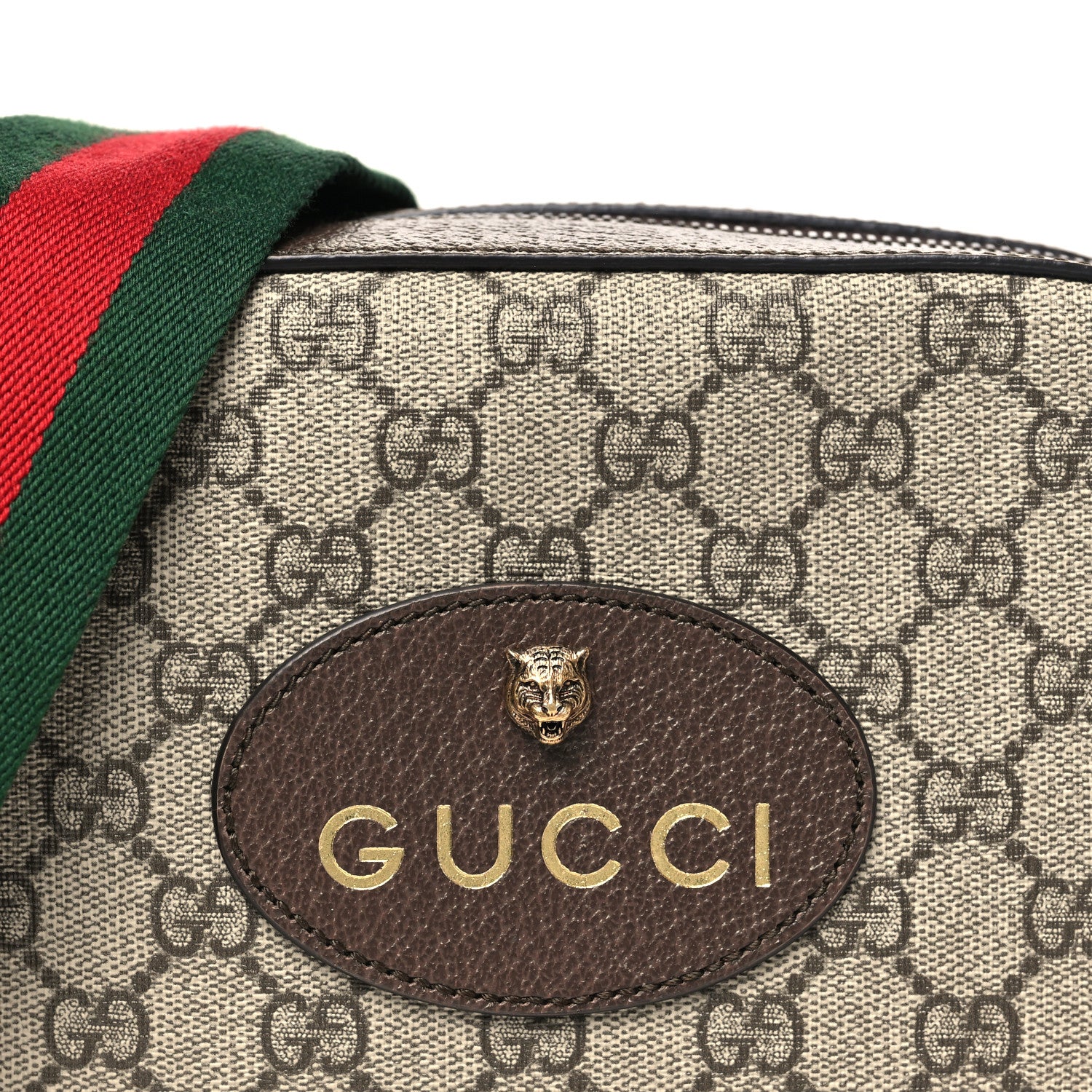 Gucci GG Supreme Monogram Web Neo Vintage Shoulder Bag Beige New Acero Crop 8 of 12
