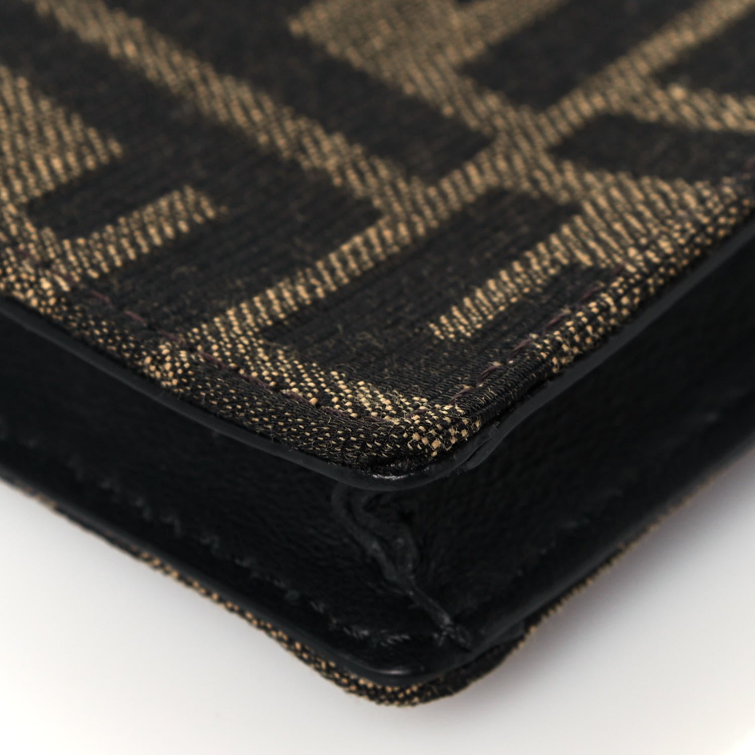 Fendi Recycled Fabric Jacquard Vitello Grace FF 1974 Baguette Belt Pouch Tobacco Moro Black 6 of 12