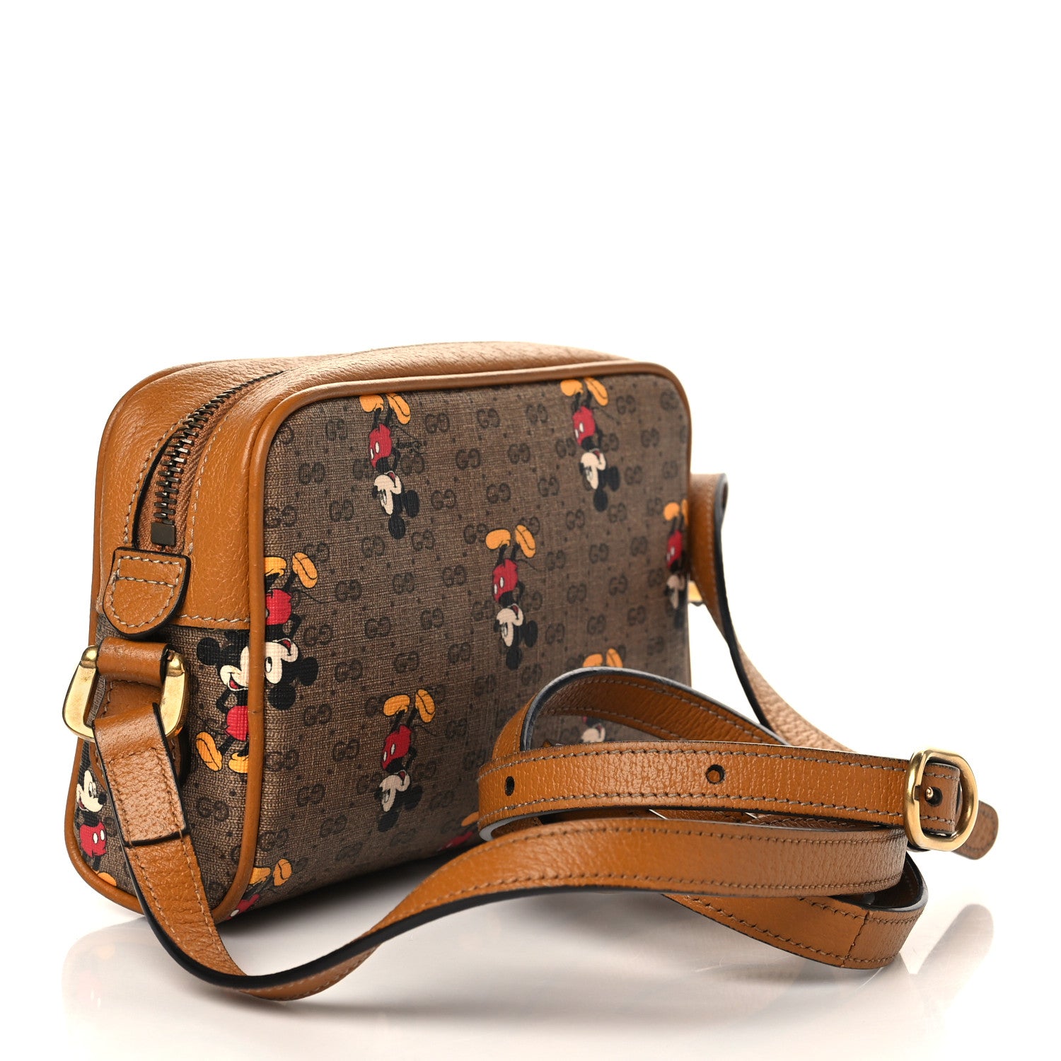 Gucci X DISNEY Mini Vintage GG Supreme Monogram Mickey Mouse Shoulder Bag Beige Vintage Sun Oil 3 of 7