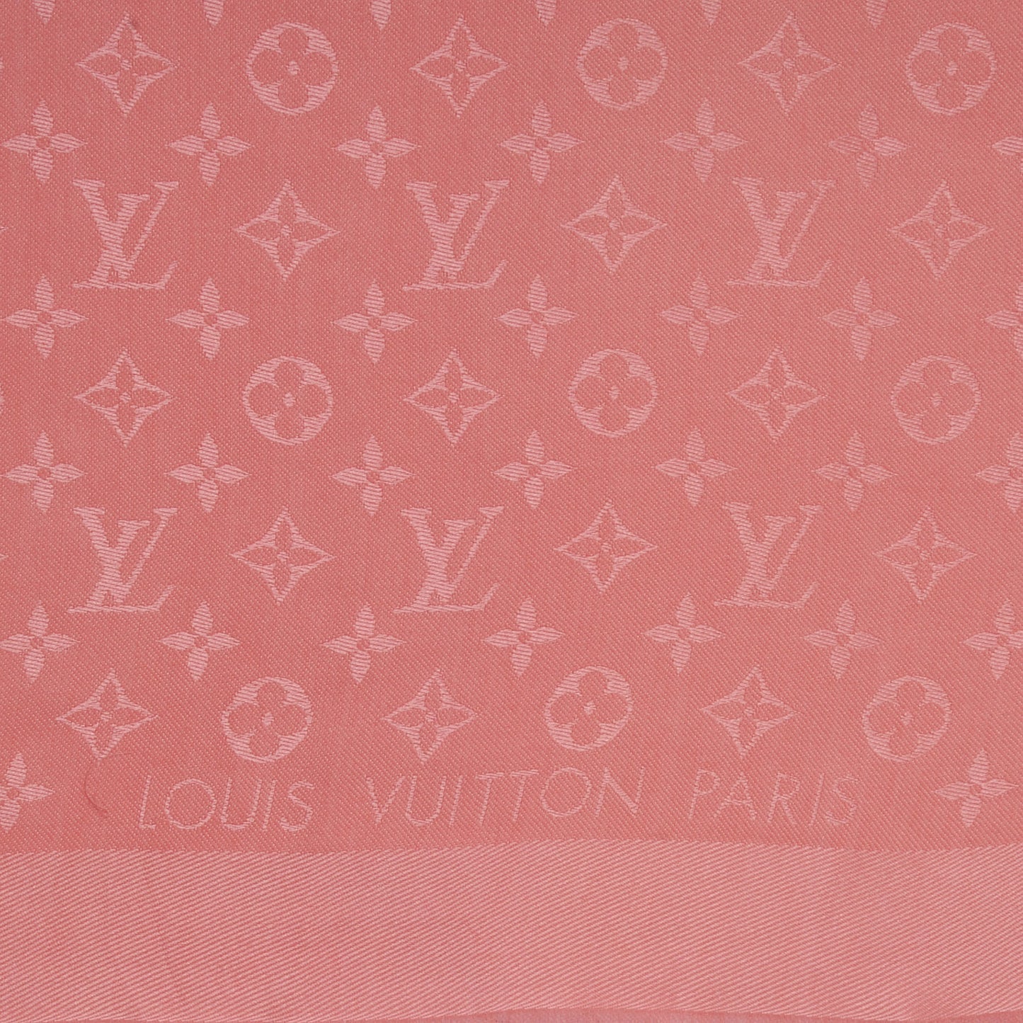 Silk Wool Monogram Shawl Corail