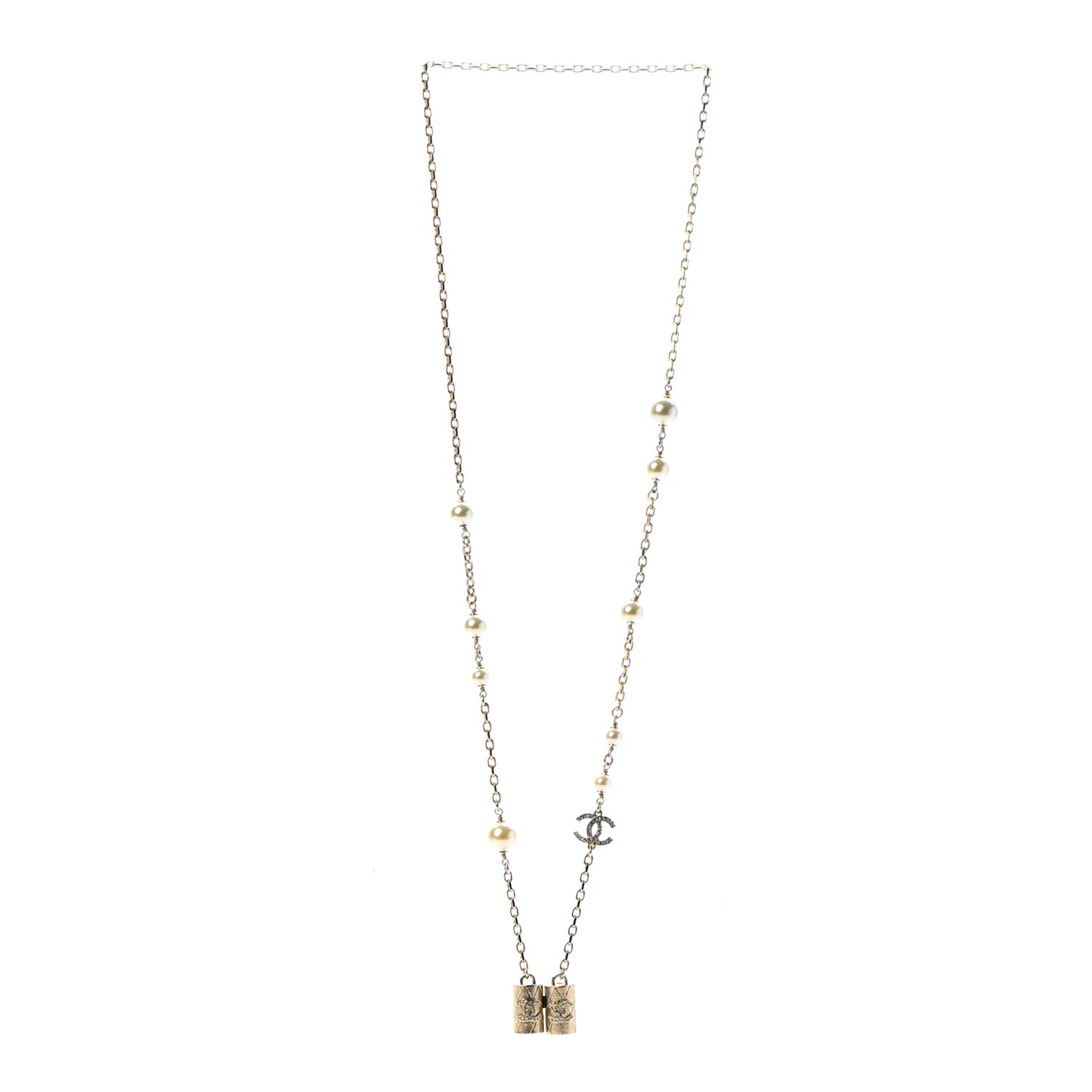 Crystal Pearl Airpod Necklace Gold