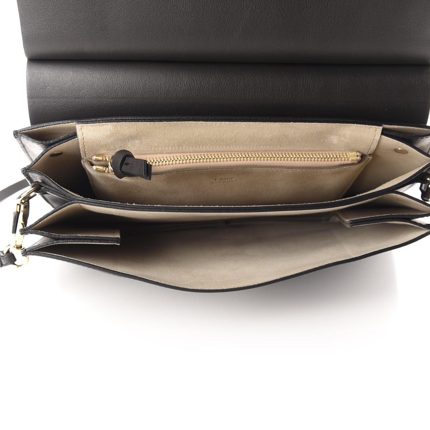 Suede Calfskin Medium Faye Shoulder Bag Carbon Grey