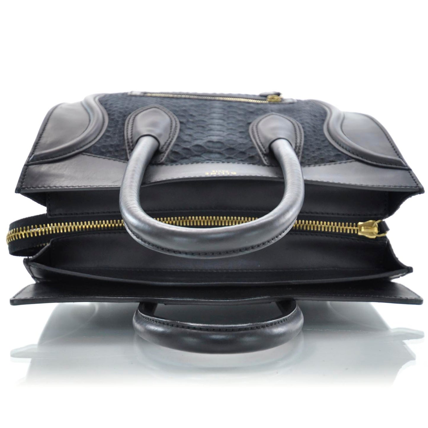 Ombre Python Mini Luggage Black