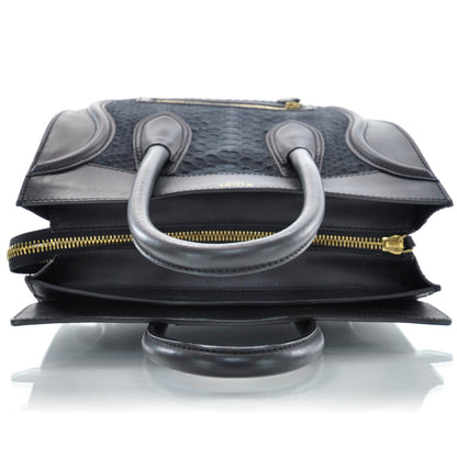 Celine Ombre Python Mini Luggage Black 5 of 9