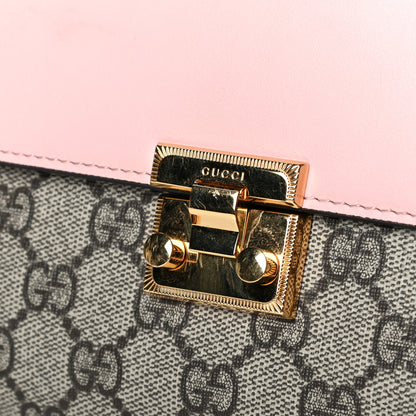 Gucci GG Supreme Monogram Calfskin Padlock Clutch Beige Perfect Pink 6 of 7
