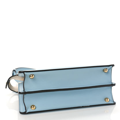 Fendi Vitello Seta Shiny Nappa Small Peekaboo I SEE U Satchel Azzurro Baby Camelia 4 of 9