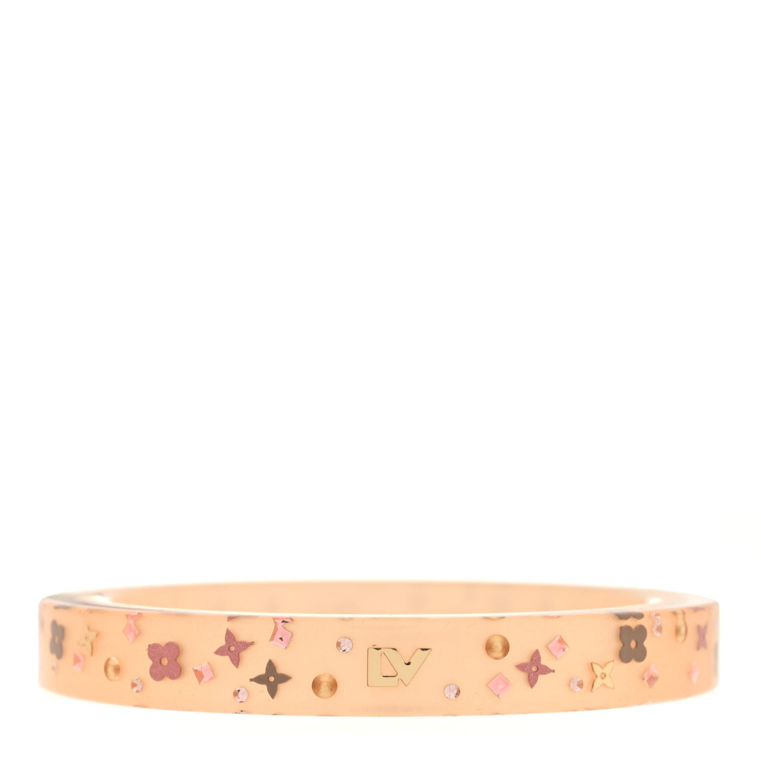 Louis Vuitton Resin Swarovski Inclusion Art Deco TPM Bracelet S Beige 3 of 4