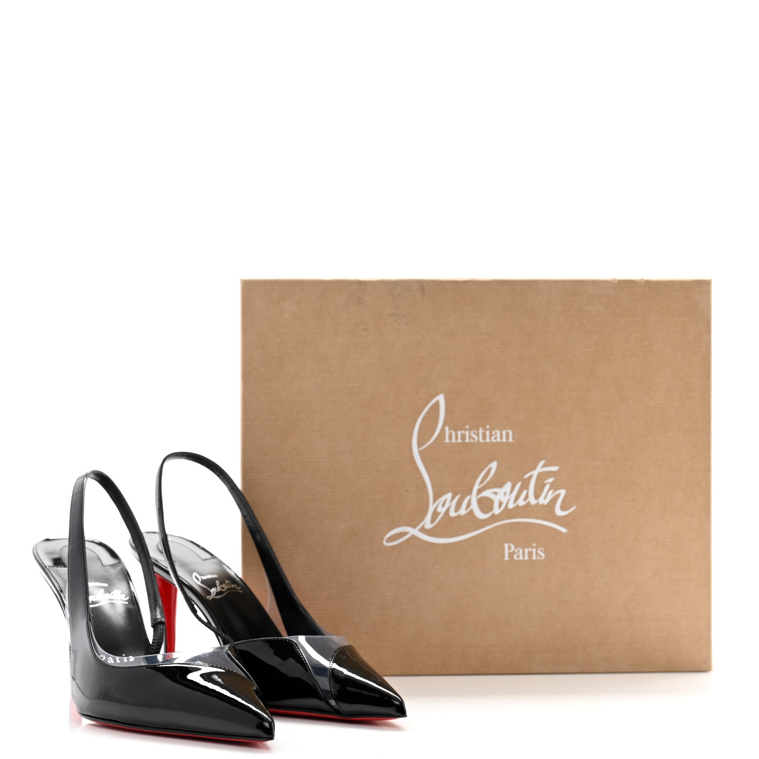 Christian Louboutin Patent Posticha 80 Slingback Pumps 38.5 Black 9 of 9