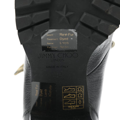 Jimmy Choo Grainy Calfskin Shearling Hillary 65 Boots 40 Black 6 of 10