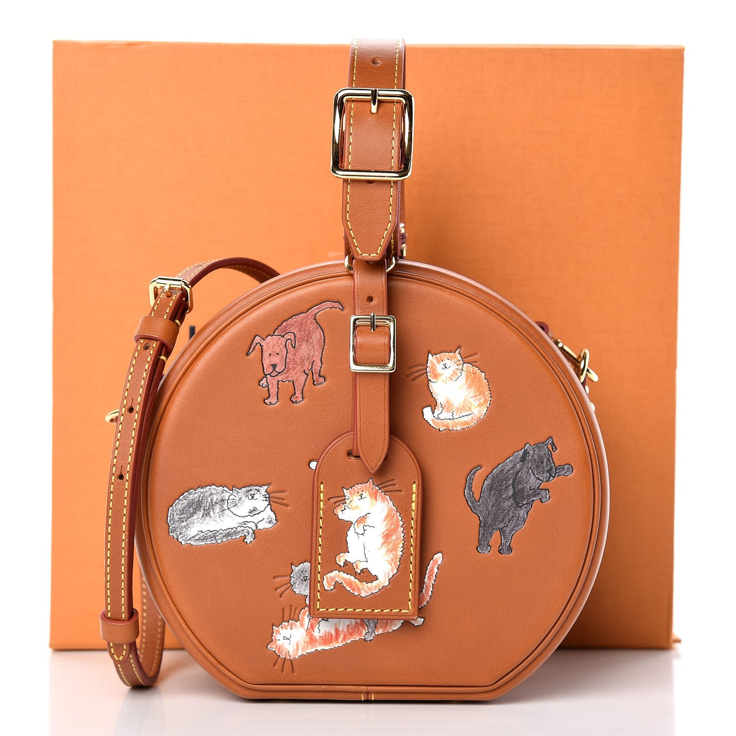 Calfskin Catogram Petite Boite Chapeau Tan