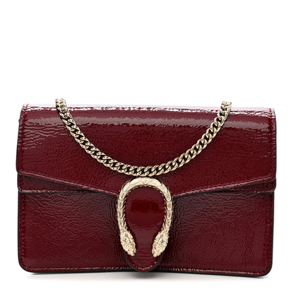 Gucci Crinkled Patent Mini Dionysus Shoulder Bag Rosso Ancora Red 1 of 9