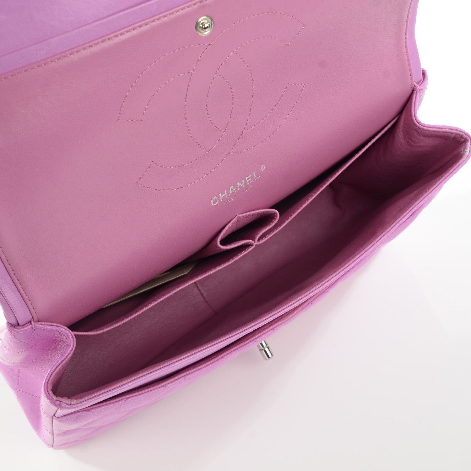 Chanel Lambskin Quilted Jumbo Double Flap Light Purple 8 of 8