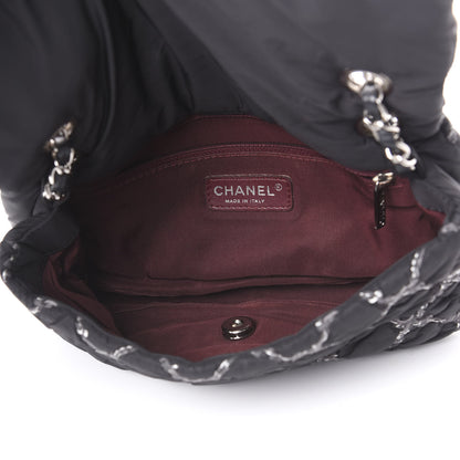 Chanel Nylon Quilted Tweed Stitch Medium Bubble Flap Black 4 of 13