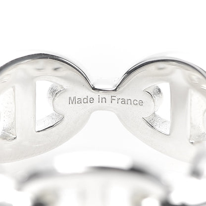 Hermes Sterling Silver PM Chaine d'Ancre Enchainee Band Ring 52 6 5 of 9