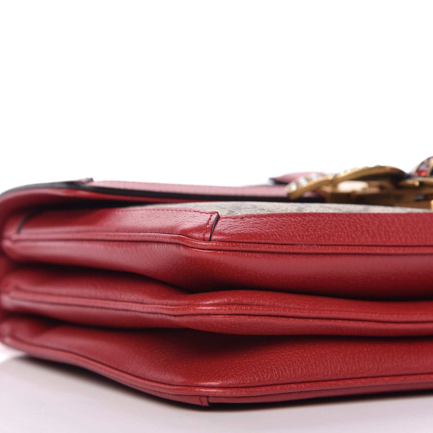 GG Supreme Monogram Medium Queen Margaret Shoulder Bag Red