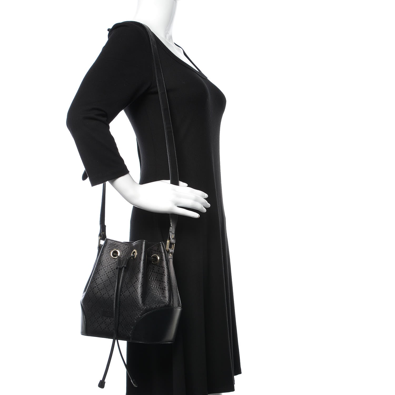 Gucci Bright Diamante Small Bucket Bag Black 2 of 12