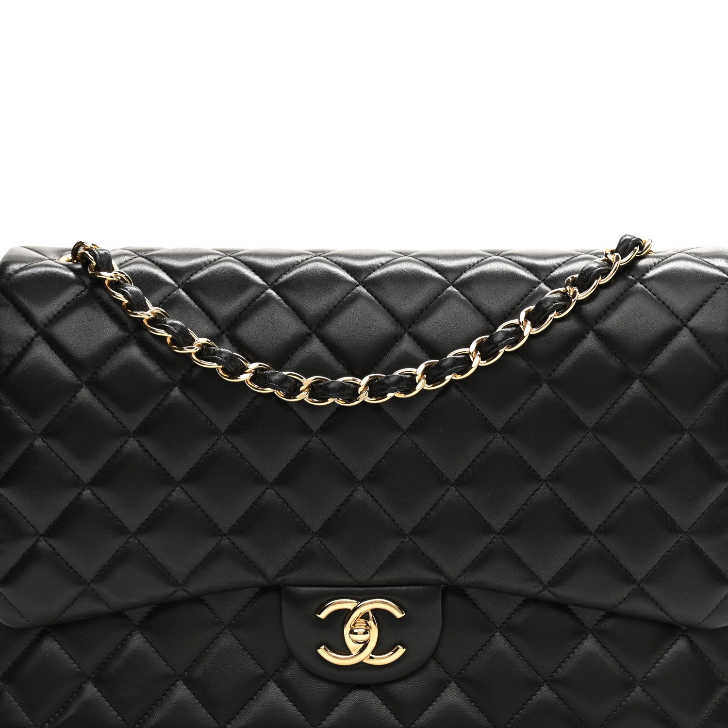 Chanel Lambskin Quilted Maxi Double Flap Black 8 of 13