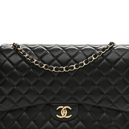 Chanel Lambskin Quilted Maxi Double Flap Black 8 of 13