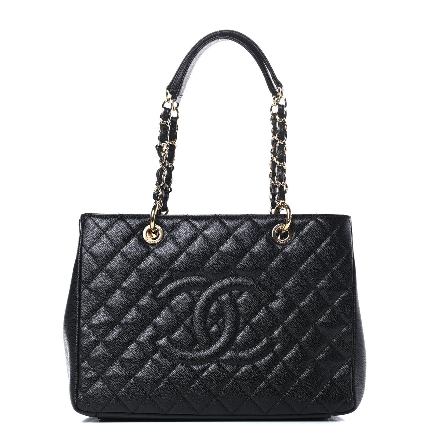 Caviar Quilted Grand Shopping Tote GST Black