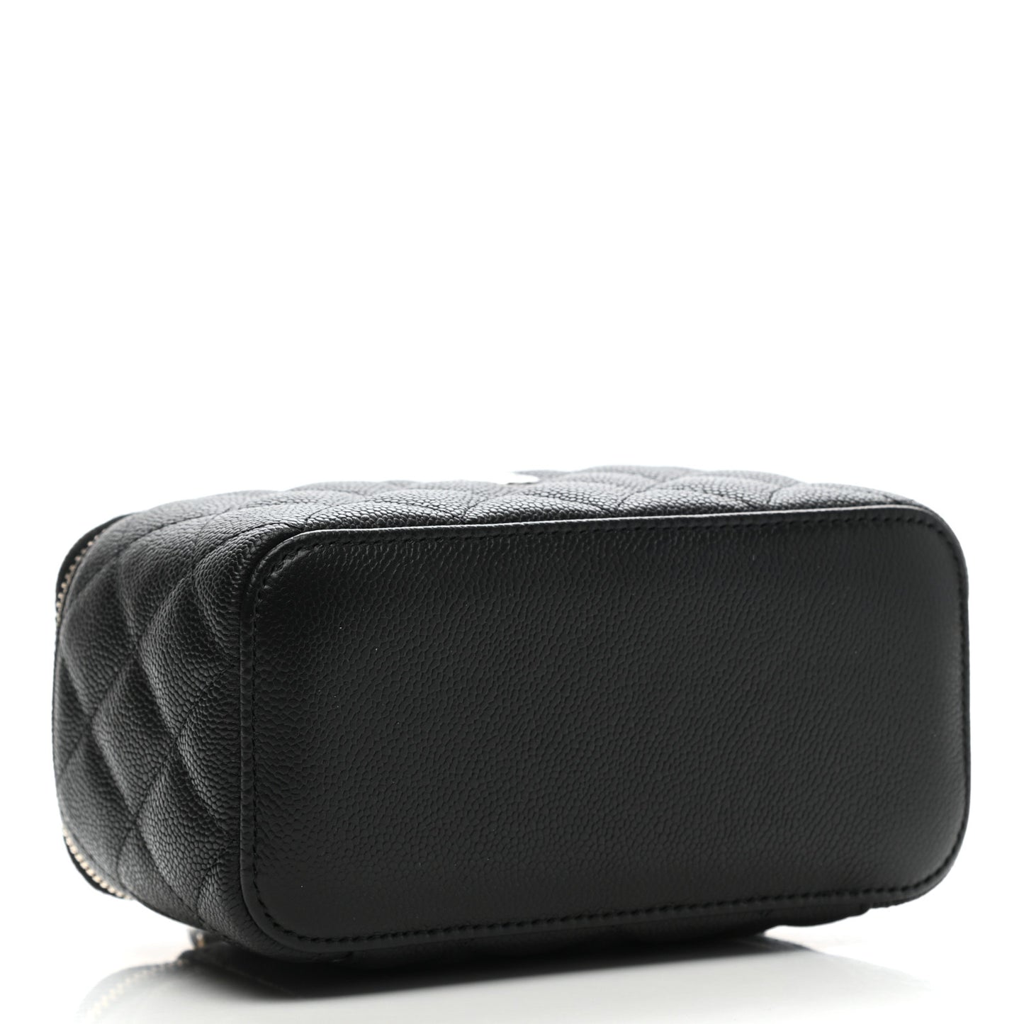 Caviar Quilted Small Tiny CC Vanity Case With Chain Black