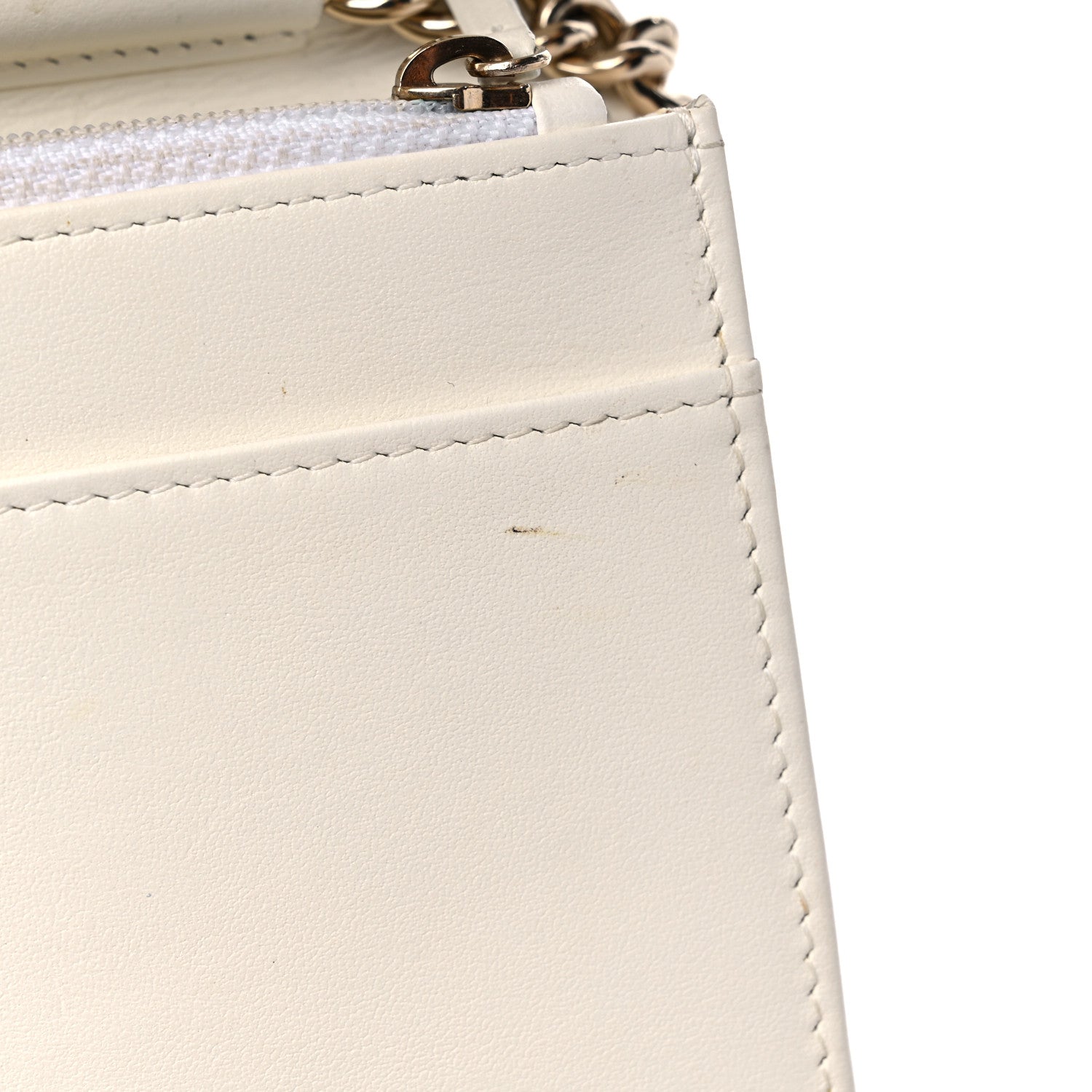 Chanel Caviar Quilted Boy Wallet On Chain WOC White 15 of 20