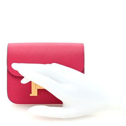 Hermes Evercolor Bi-Color Constance Slim Wallet Framboise Rouge Sellier 2 of 9