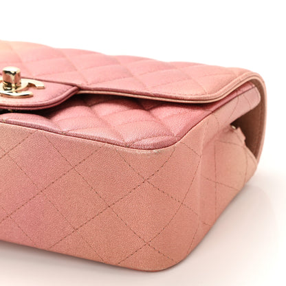 Chanel Metallic Lambskin Quilted Ombre Mini Rectangular Flap Pink 10 of 11