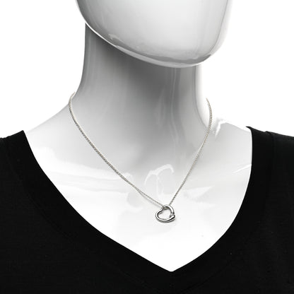 Tiffany Sterling Silver 16mm Elsa Peretti Open Heart Pendant Necklace 2 of 4