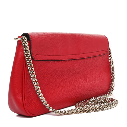 Gucci Pebbled Calfskin Medium Soho Flap Crossbody Tabasco Red 2 of 9