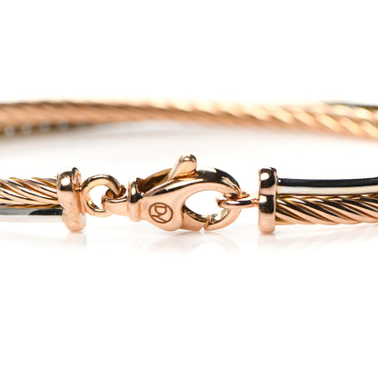 David Yurman 18K White Rose Gold Diamond Crossover Bracelet 4 of 4