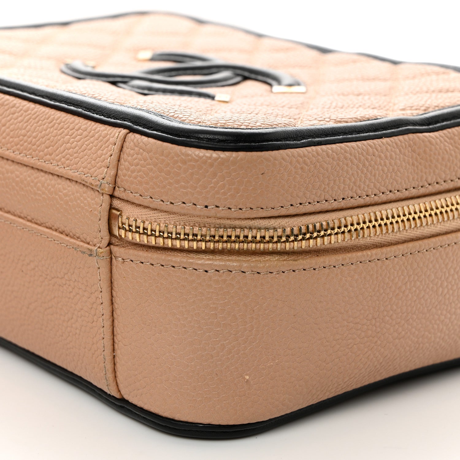 Chanel Caviar Quilted Medium CC Filigree Vanity Case Beige Black 10 of 10