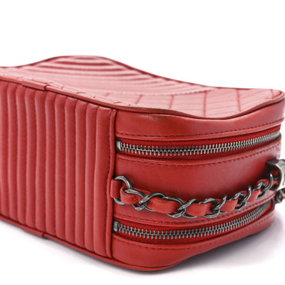 Chanel Lambskin Quilted Small Coco Boy Camera Case Red 11 of 11