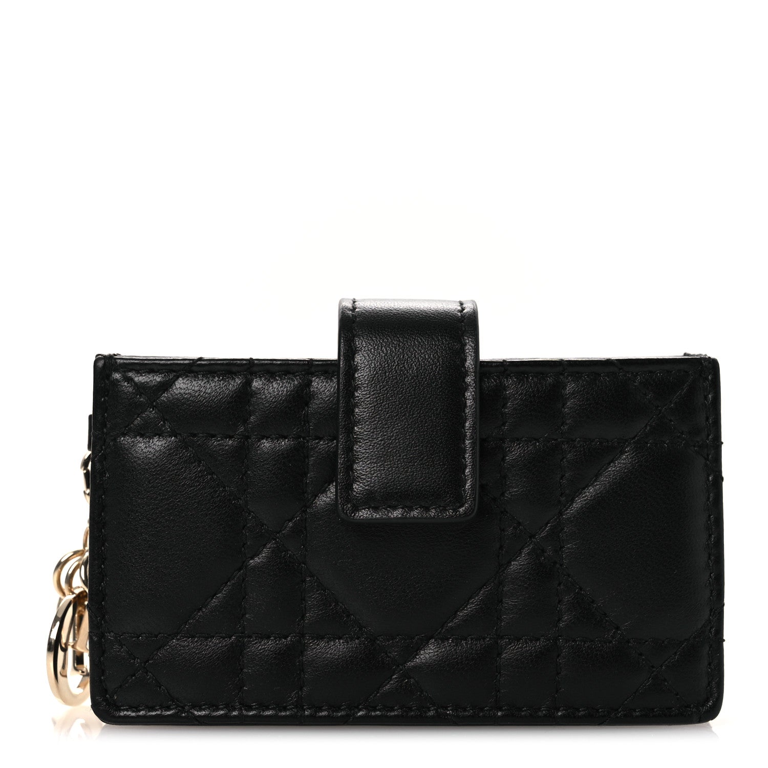 Christian Dior Lambskin Cannage Lady Dior Jasmine 5-Gusset Card